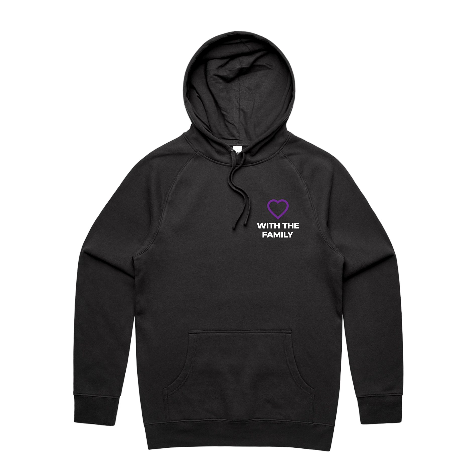 WITH YOU MEN’S BLACK HOODIE - WITH FAMILY