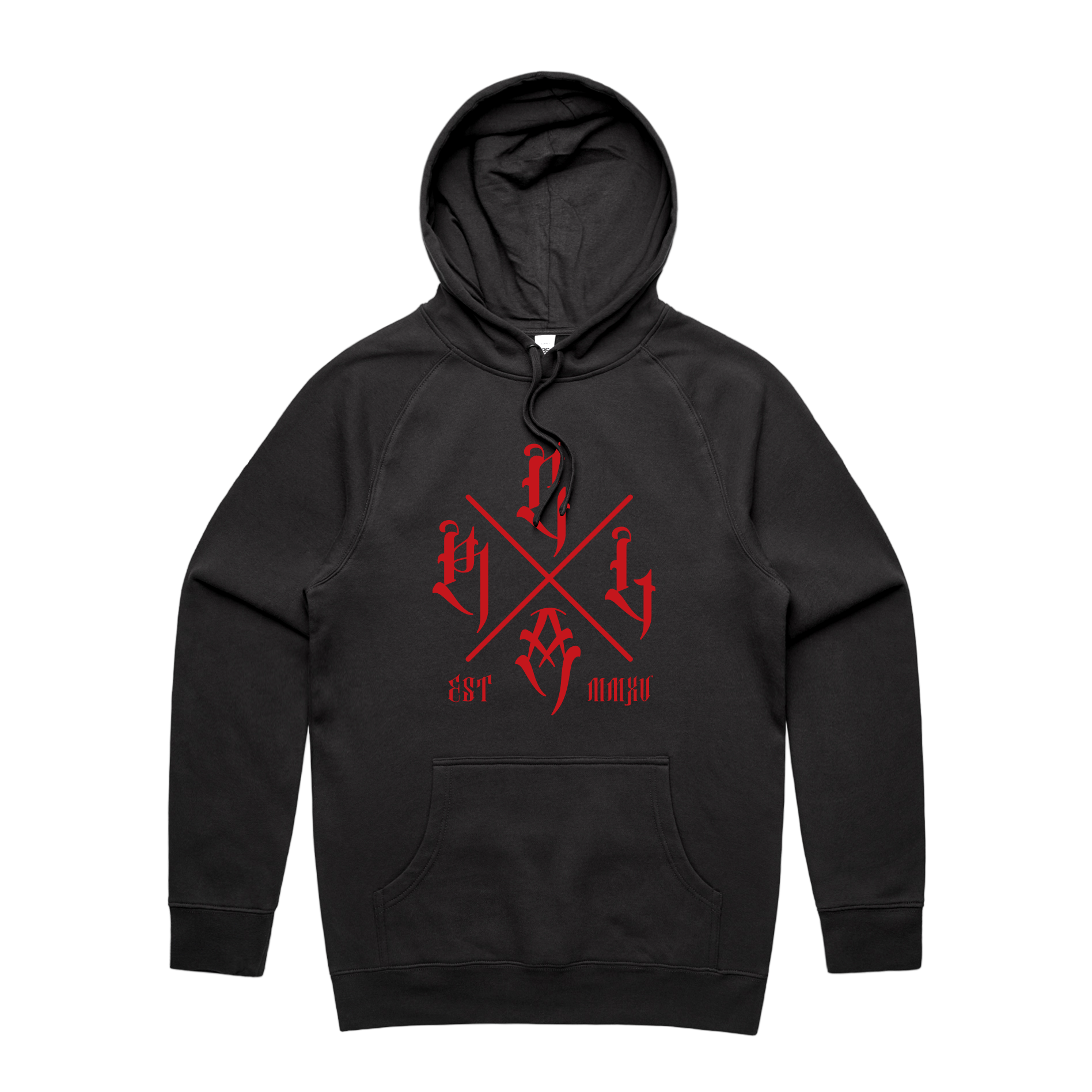 RLCA - Men's Black Hoodie - Red logo 3