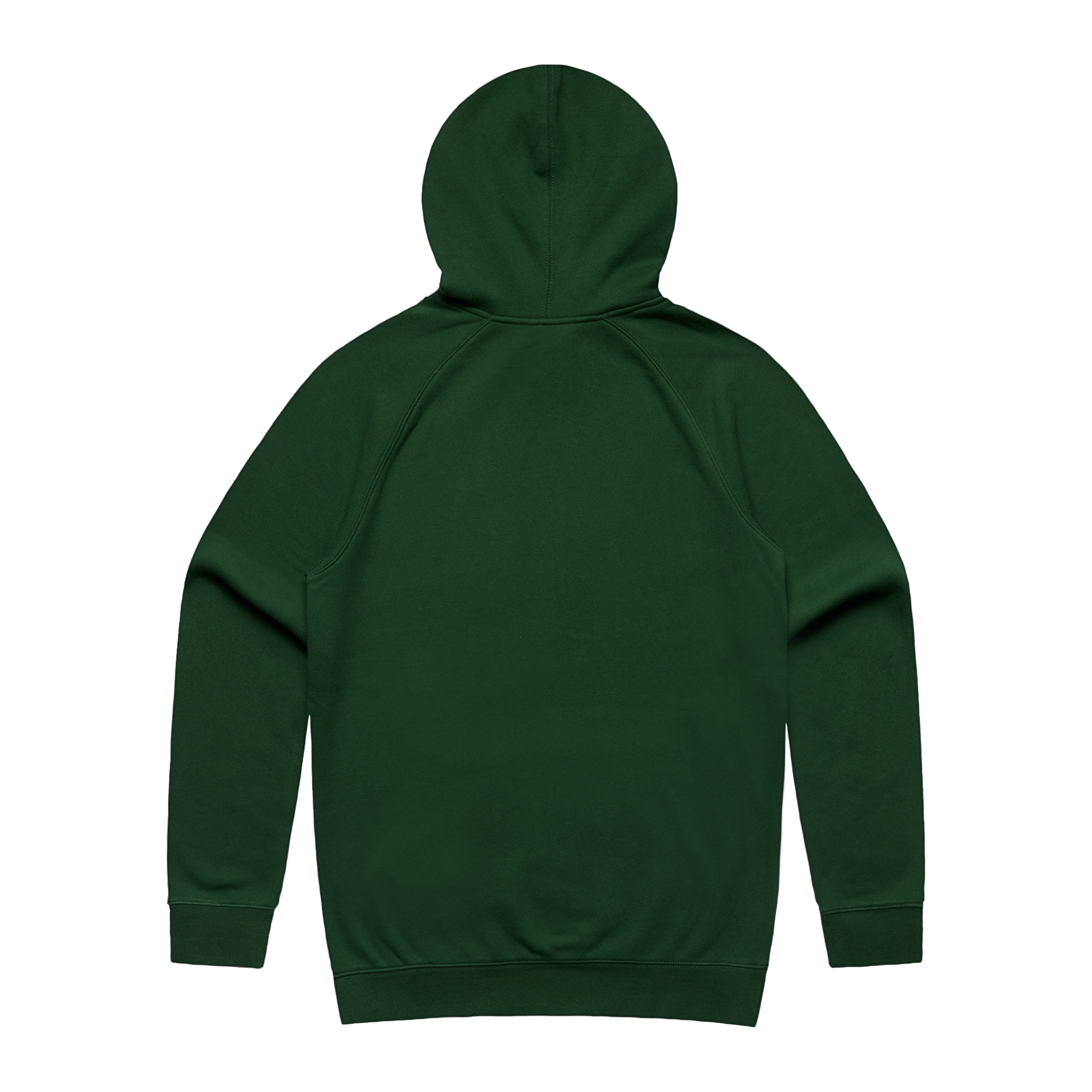 Organic Genetics The OG men's green stacked hoodie, front and back view, soft organic cotton fabric, casual fit and stylish design.