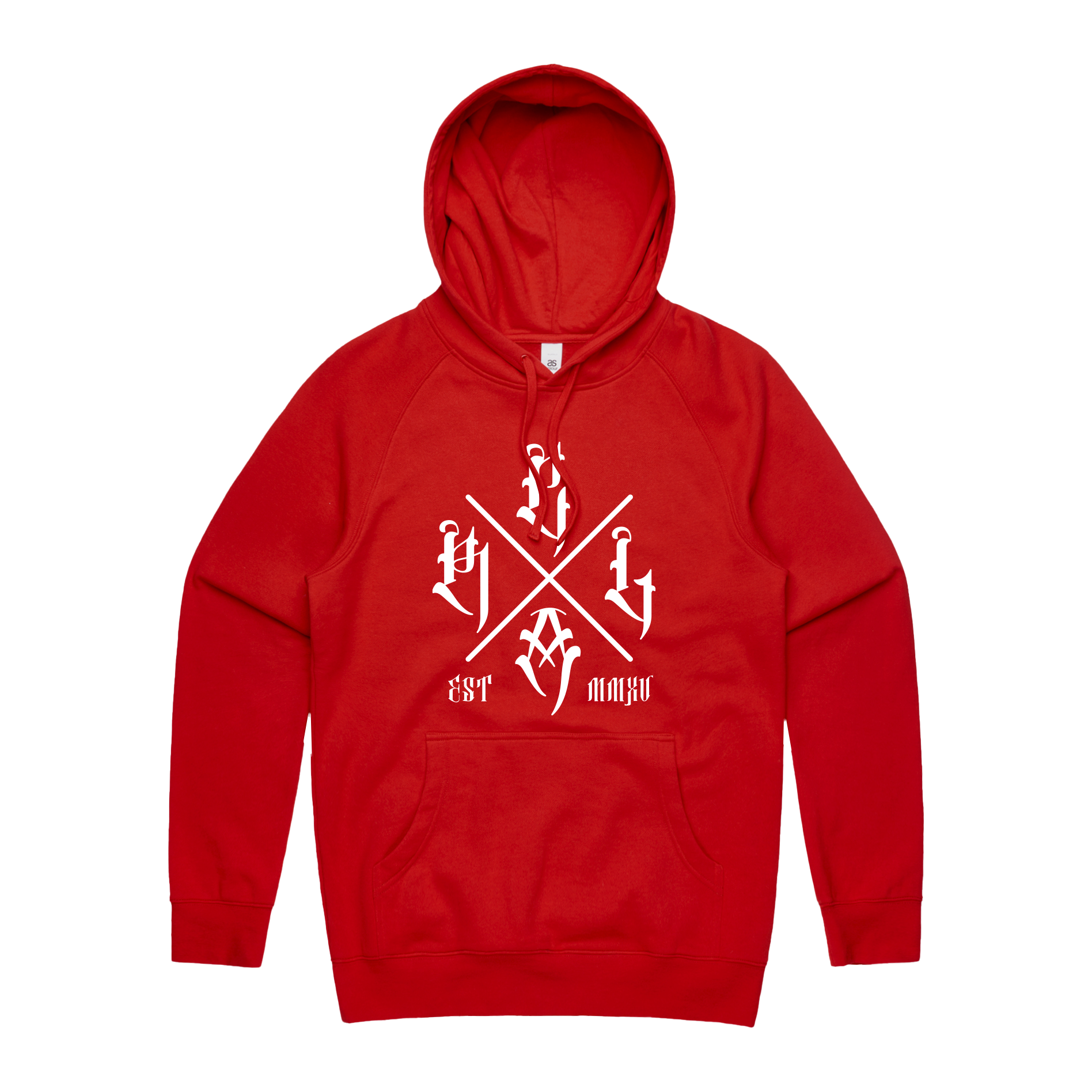 RLCA - Men's Red Hoodie - White logo 3