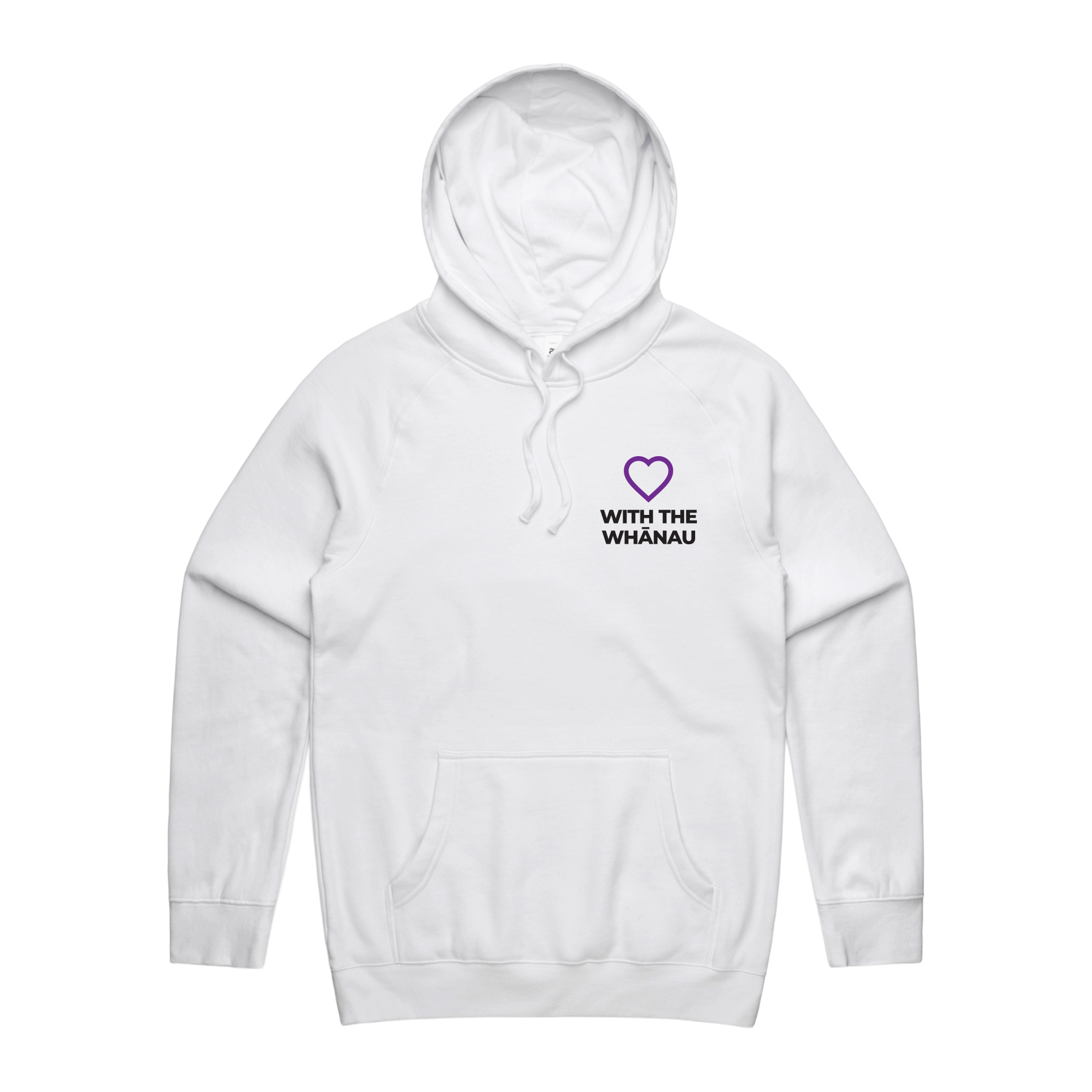 WITH YOU MEN’S WHITE HOODIE - WITH WHĀNAU
