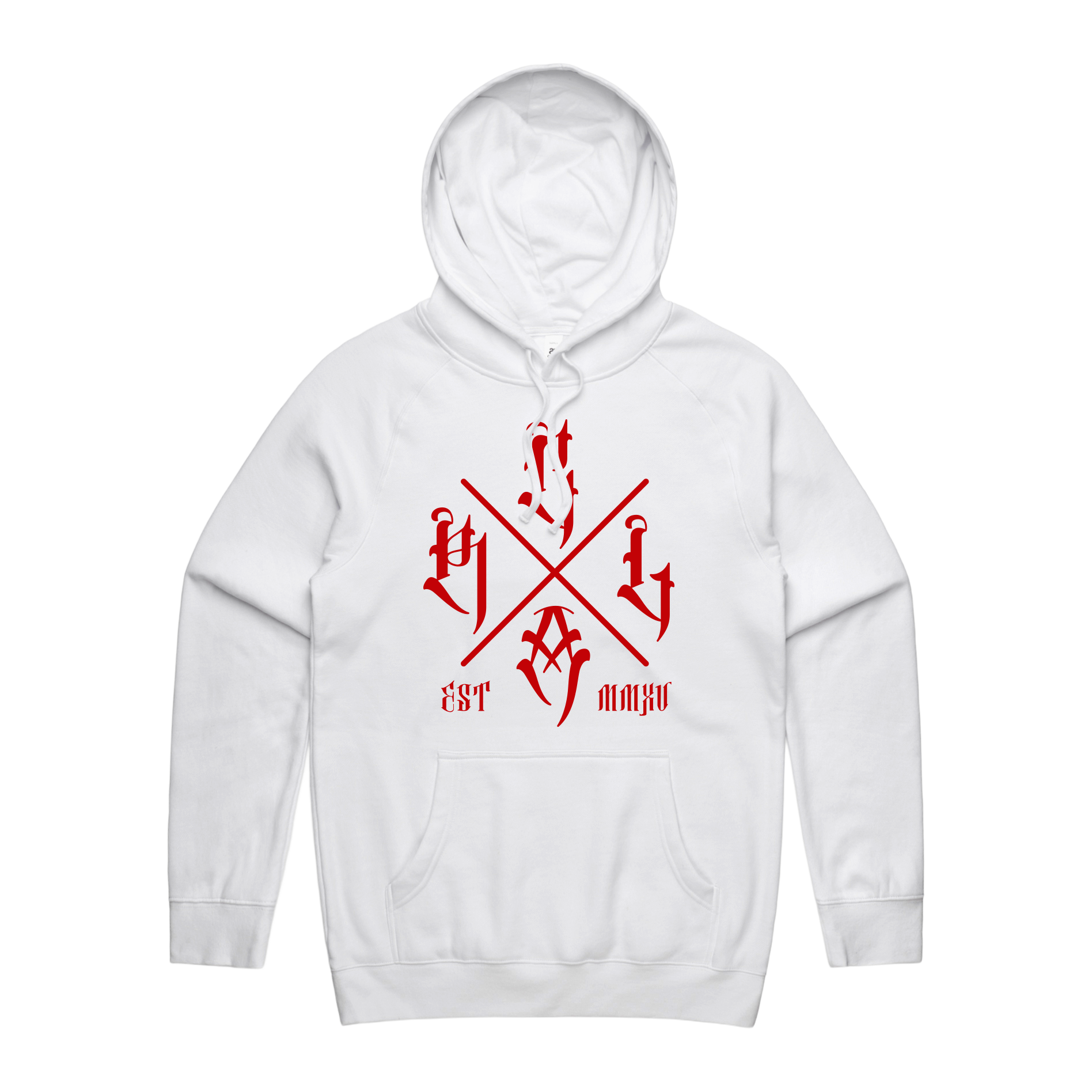 RLCA - Men's White Hoodie - Red logo 3
