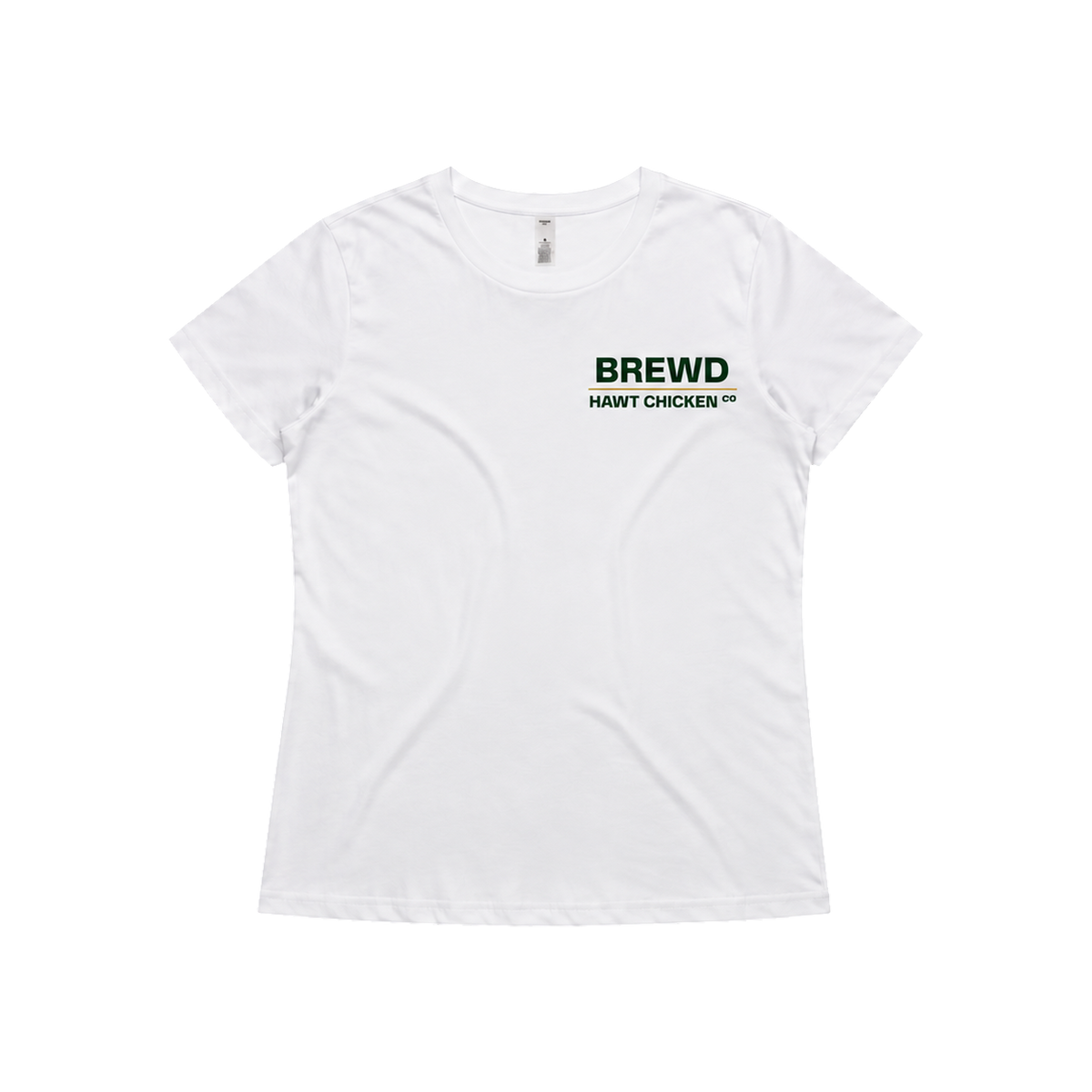 Brewd Hawt Chicken Co IFTCS Women's White Tee front