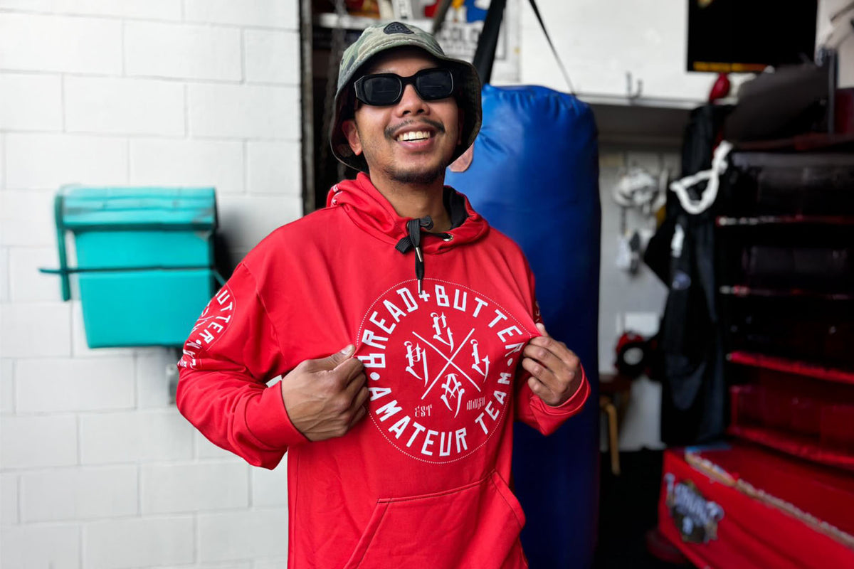 RLCA Amateur Team supporter at the gym