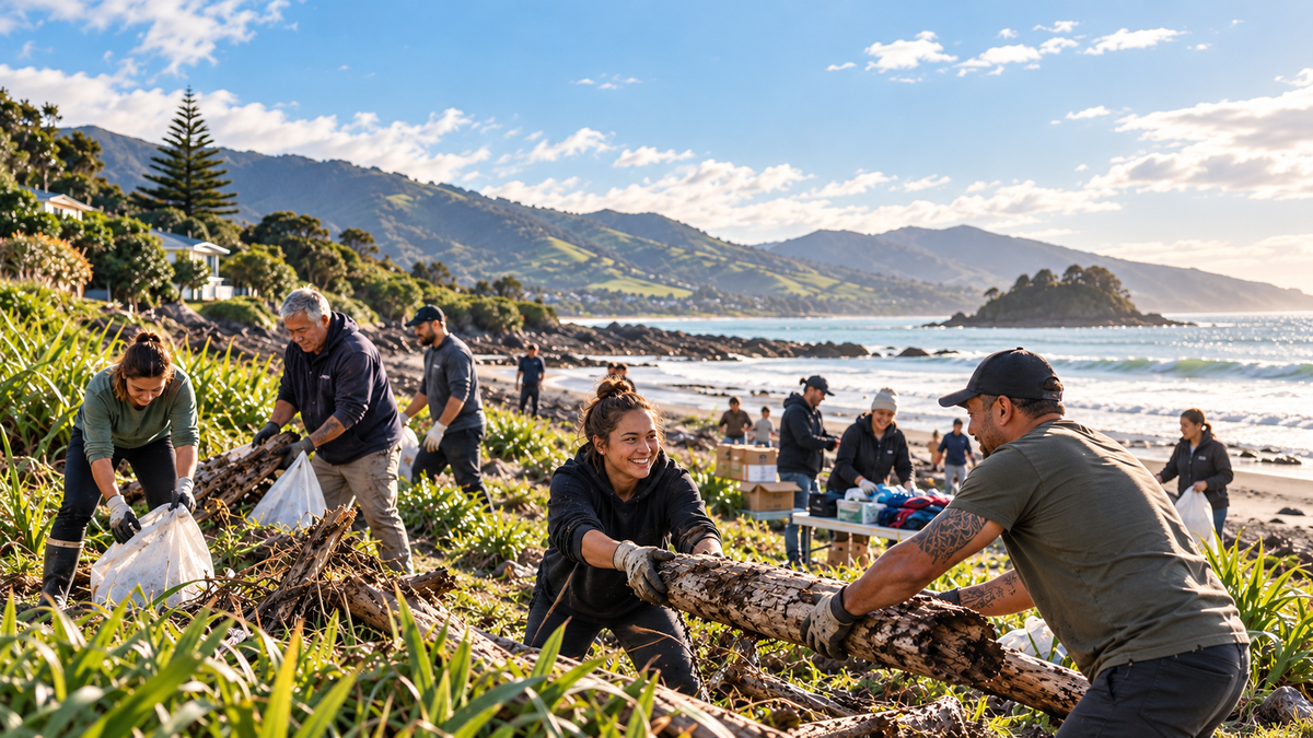 WITH YOU community volunteers supporting coastal recovery in New Zealand
