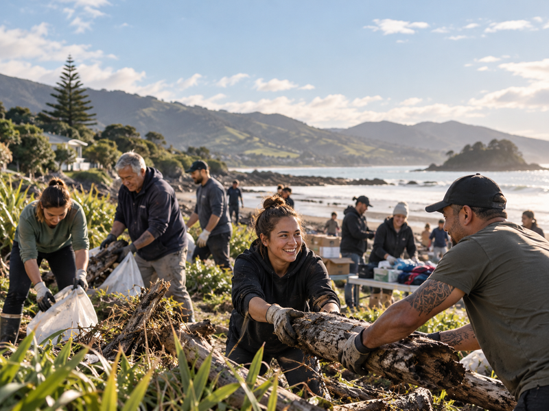 WITH YOU volunteers supporting a New Zealand coastal community