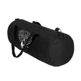 Black gym bag by Red Line Combat Academy featuring sturdy handles and spacious main compartment for workout gear.