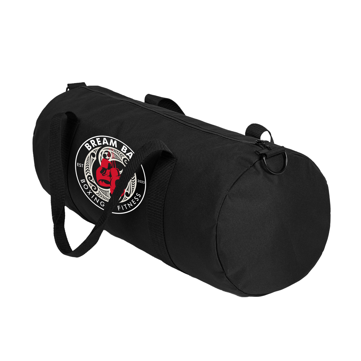 Black Bream Bay Boxing gym bag with handles and shoulder strap, designed for sports and gym use.