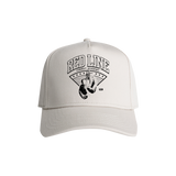 Black snapback hat with Red Line Combat Academy logo and bone design on front, stylish and casual headwear.