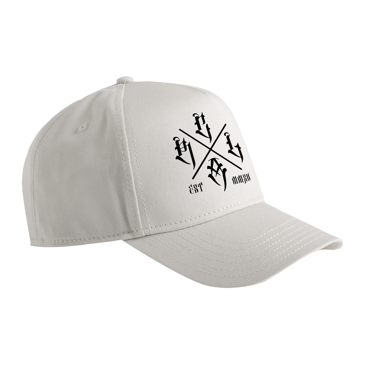 Red Line Combat Academy RLCA Bone Snapback Hat in black with logo, shown from the side view.