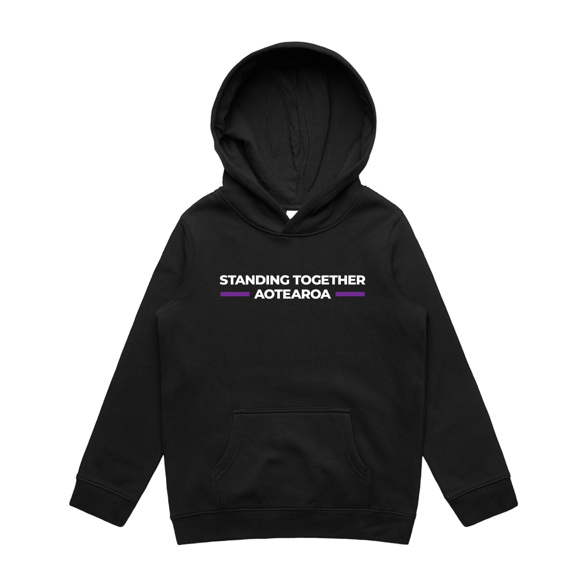 WITH YOU KIDS BLACK HOODIE - STAND AOTEAROA