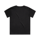 Kids black T-shirt by Red Line Combat Academy with back design, suitable for children, casual and comfortable fit.