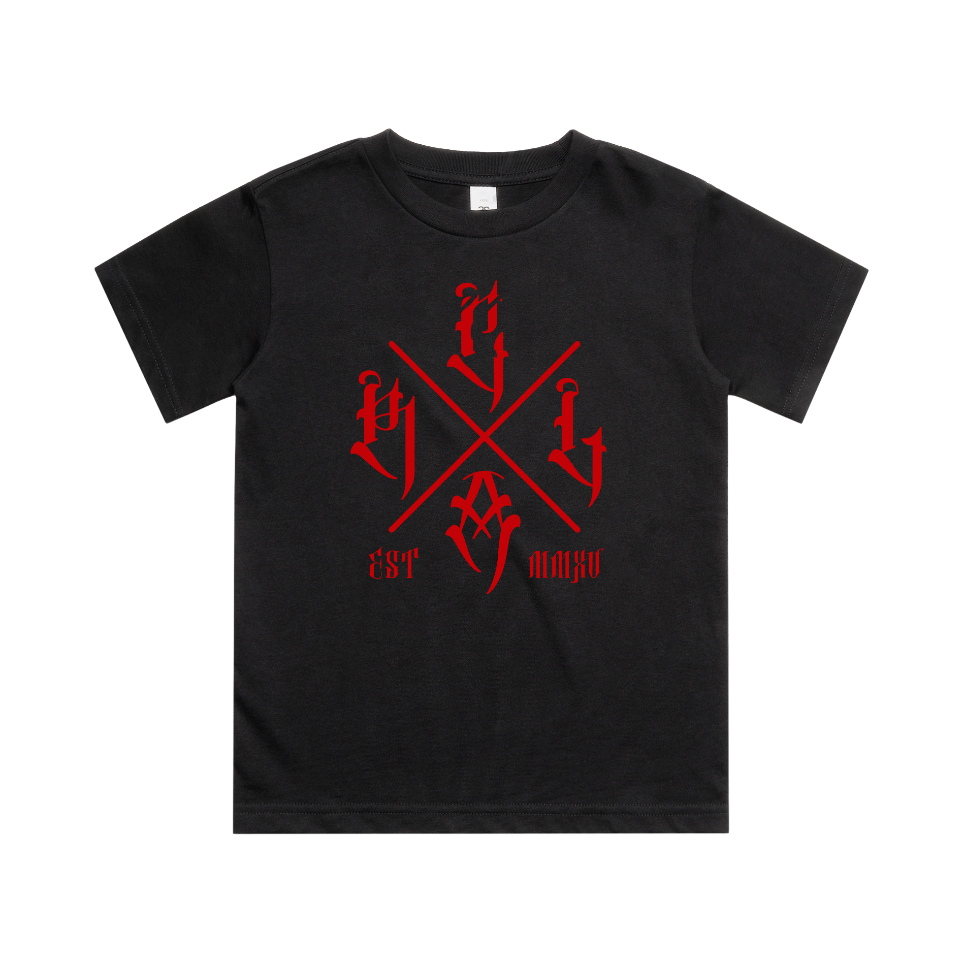RLCA - Kids Black Tee - The Cross (Red)