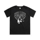 Kids black T-shirt from Red Line Combat Academy featuring a simple classic design, front view showing the logo and fit.