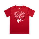 Kids Red Tee from Red Line Combat Academy, front view showing classic design and bright red color.
