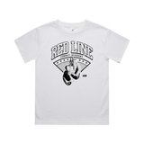 White kids' T-shirt from Red Line Combat Academy with a classic fit, front view showing the simple design.