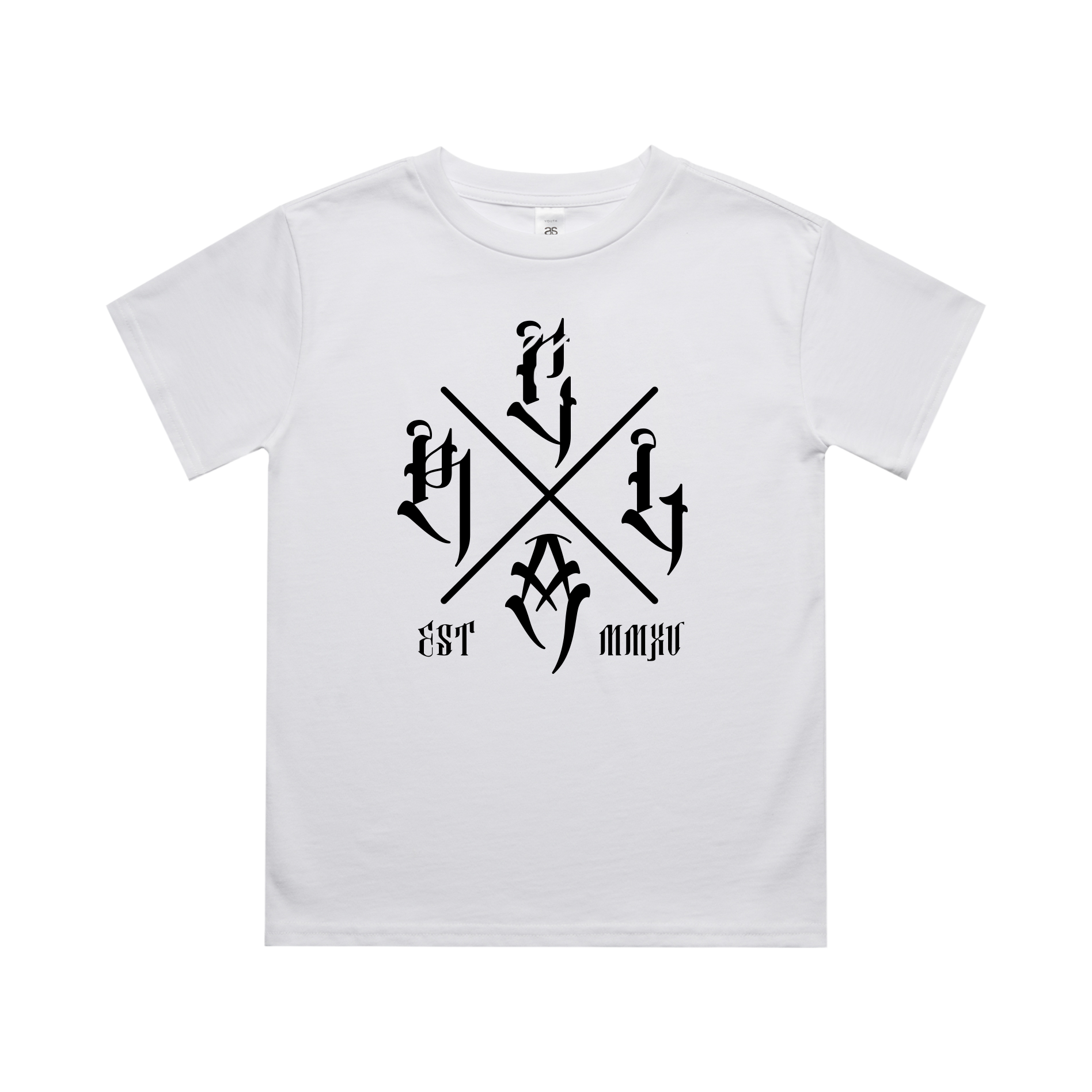 RLCA - Kids White Tee - The Cross (Black)