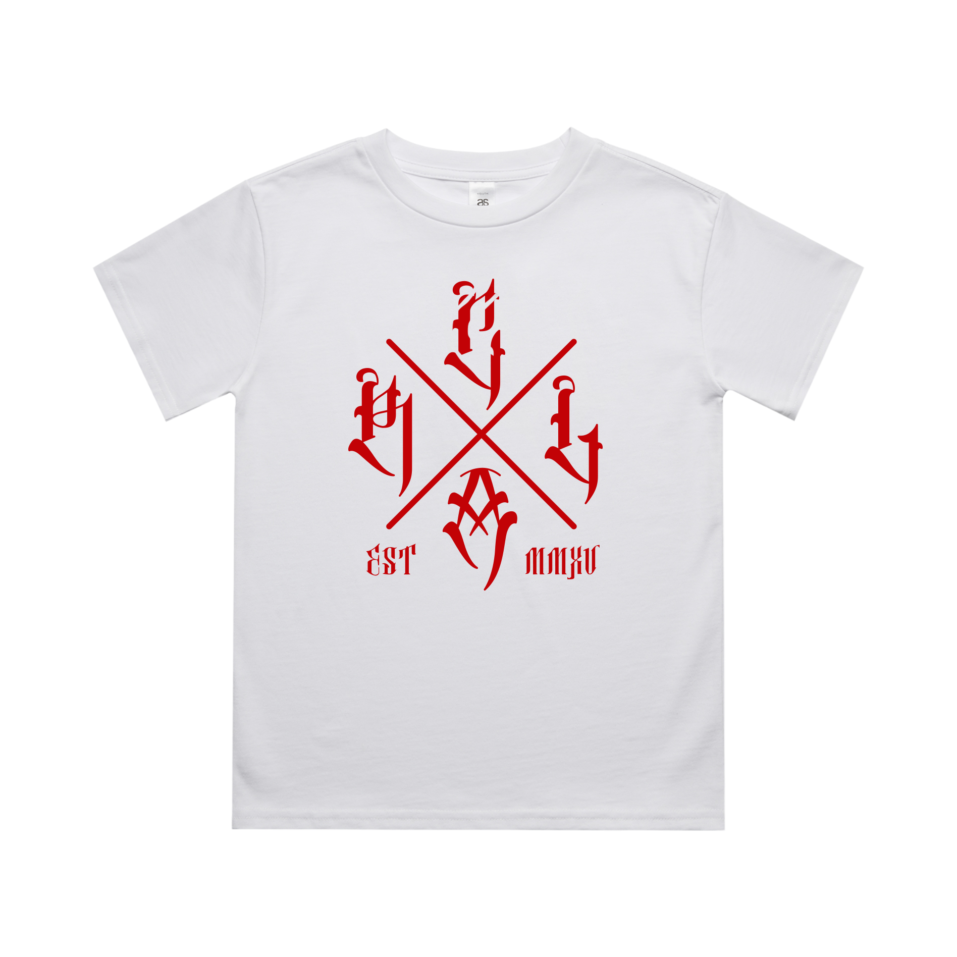 RLCA - Kids White Tee - The Cross (Red)