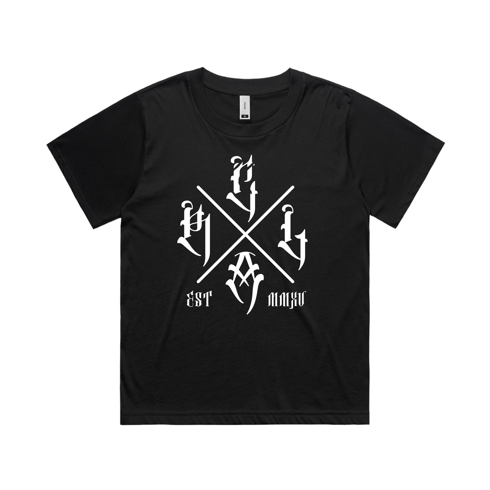 RLCA - Women's Black Tee - The Cross (White)