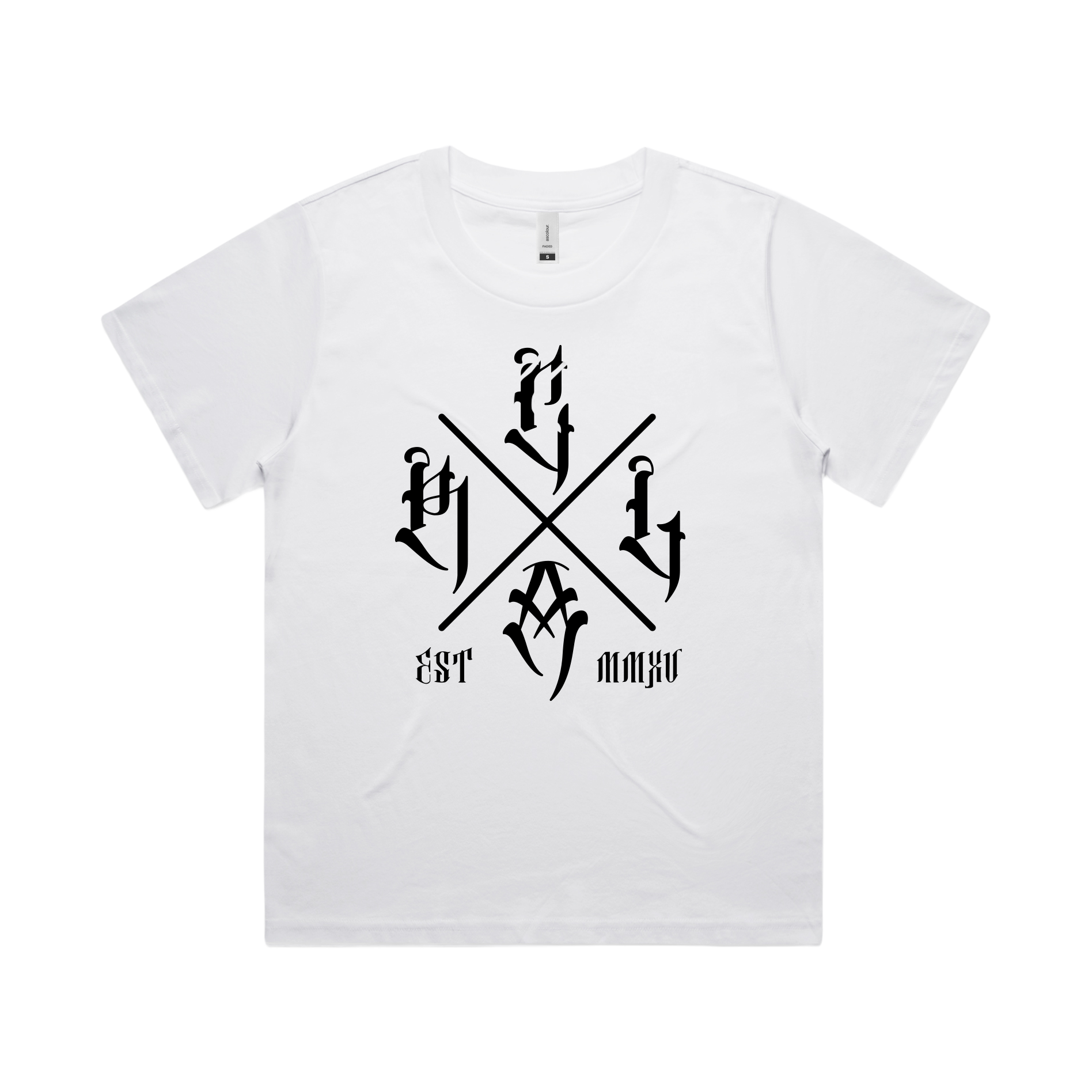 RLCA - Women's White Tee - The Cross (Black)