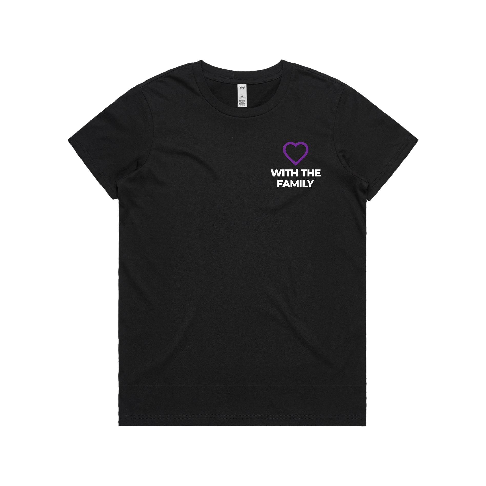 WITH YOU WOMEN’S BLACK TEE - WITH FAMILY