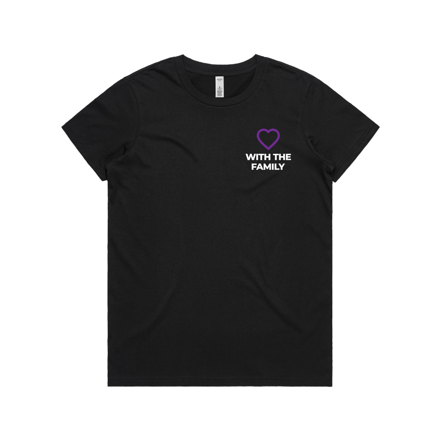 WITH YOU WOMEN’S BLACK TEE - WITH FAMILY