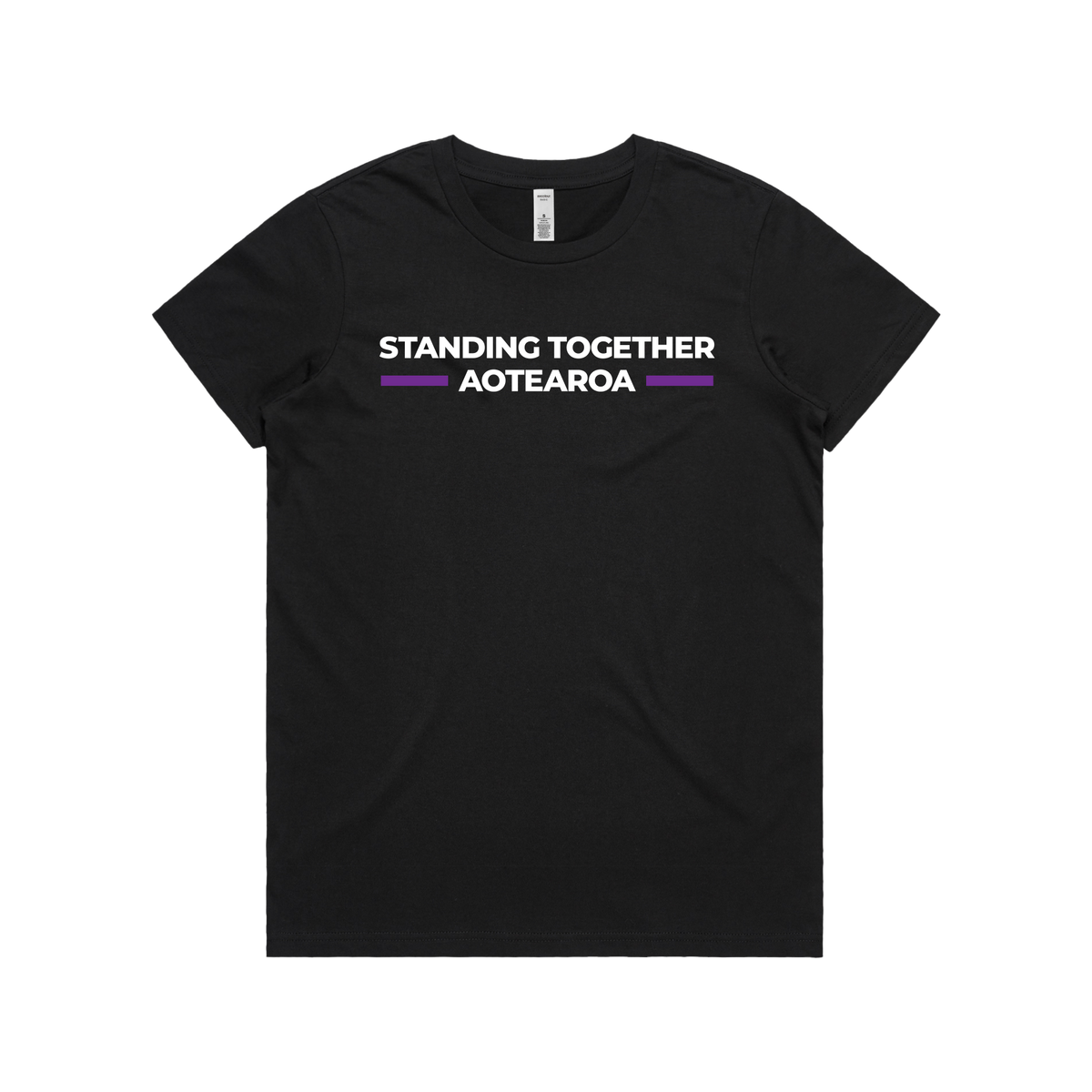 WITH YOU WOMEN’S BLACK TEE - STAND AOTEAROA