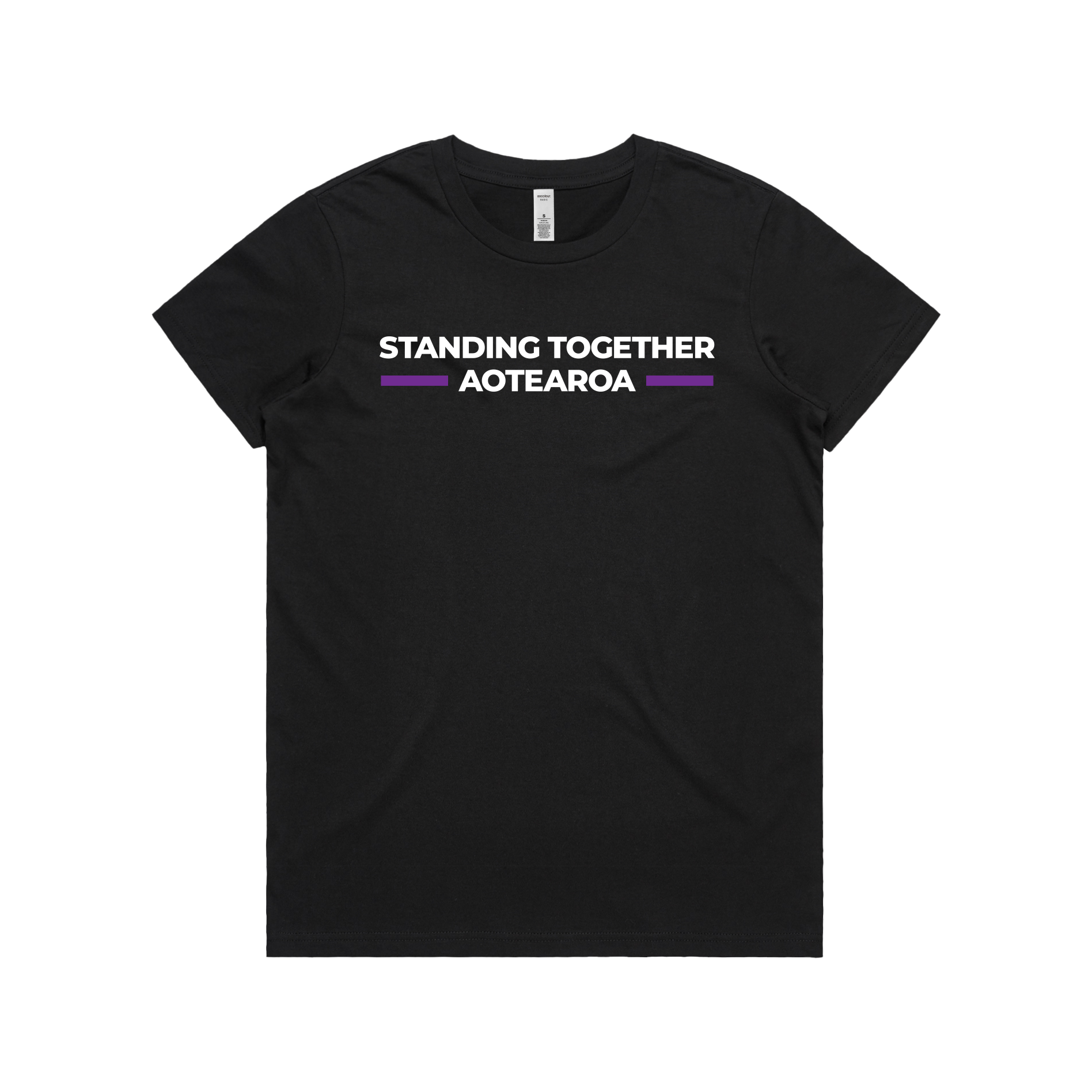 WITH YOU WOMEN’S BLACK TEE - STAND AOTEAROA