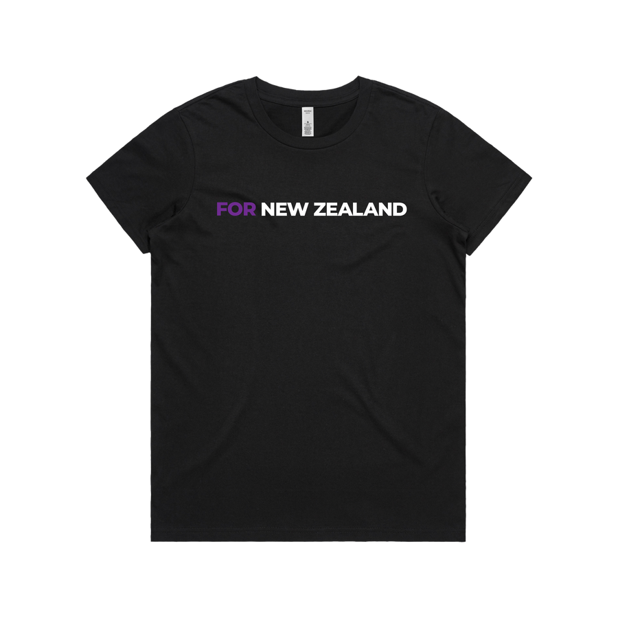 WITH YOU WOMEN’S BLACK TEE - FOR NZ
