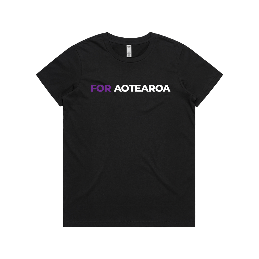 WITH YOU WOMEN’S BLACK TEE - FOR AOTEAROA