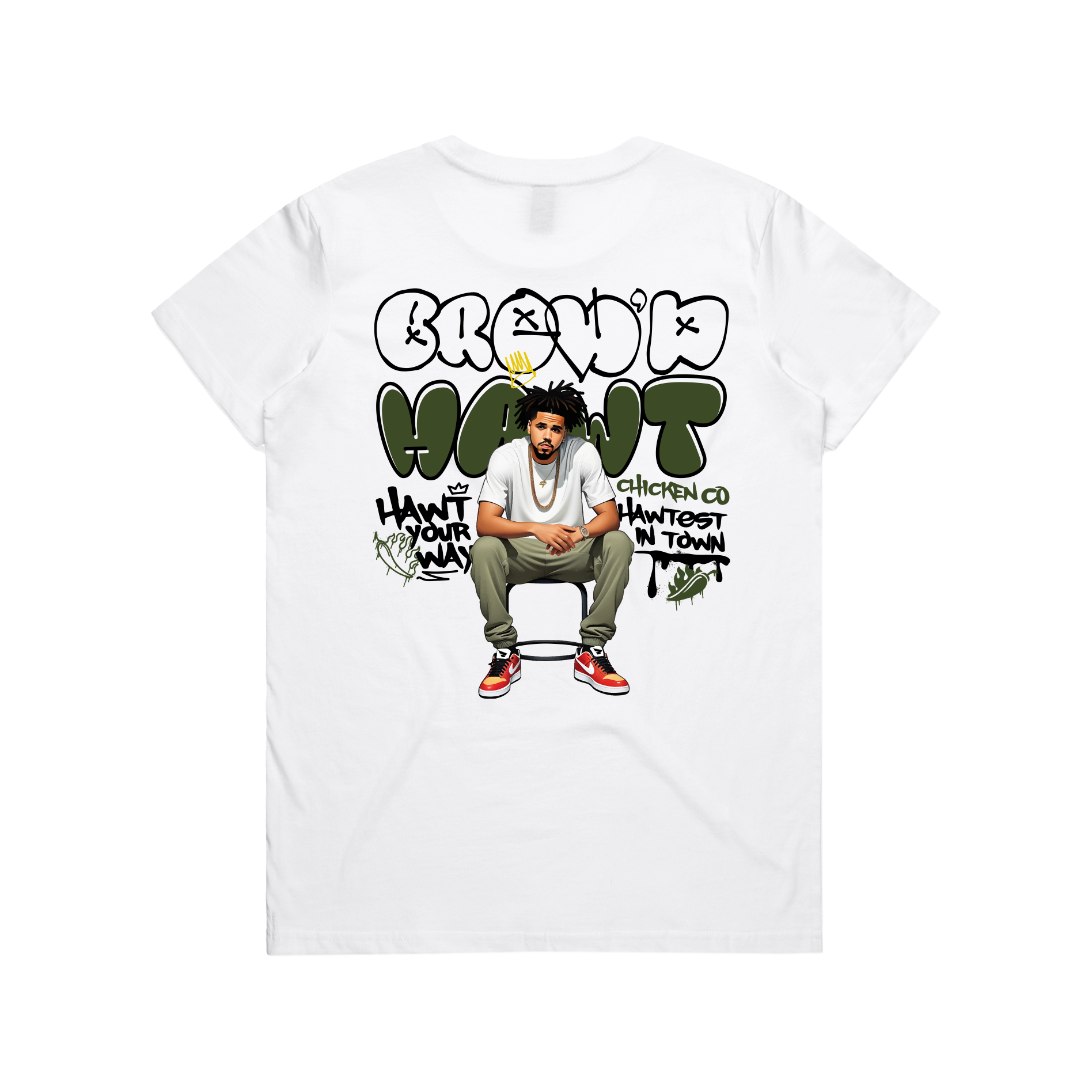 BREWD HAWT - JC Women's White Tee