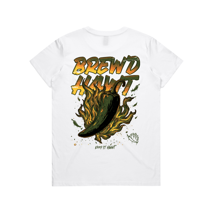 BREWD HAWT - SPICY Women's White Tee