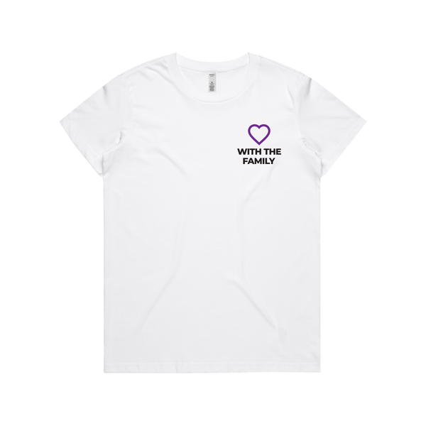 WITH YOU WOMEN’S WHITE TEE - WITH FAMILY