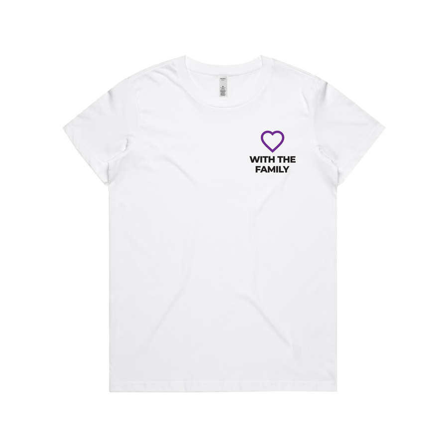 WITH YOU WOMEN’S WHITE TEE - WITH FAMILY