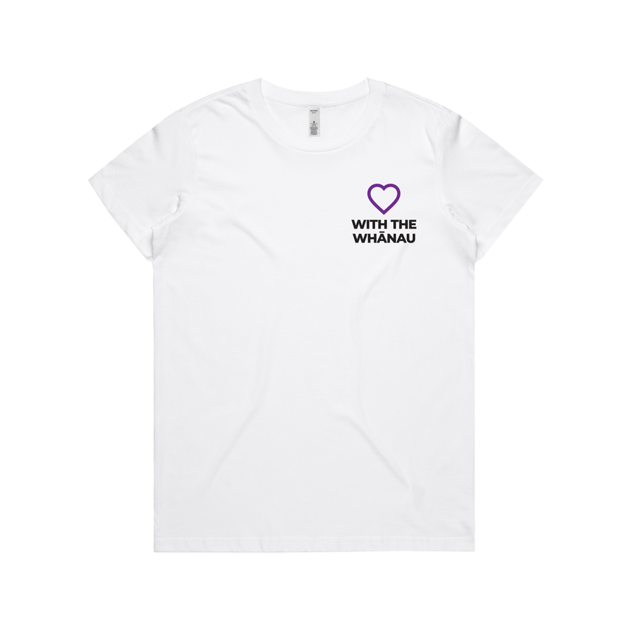 WITH YOU WOMEN’S WHITE TEE - WITH WHĀNAU