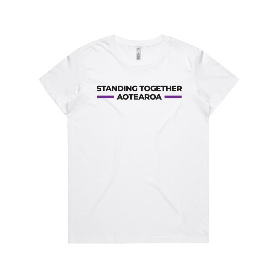 WITH YOU WOMEN’S WHITE TEE - STAND AOTEAROA