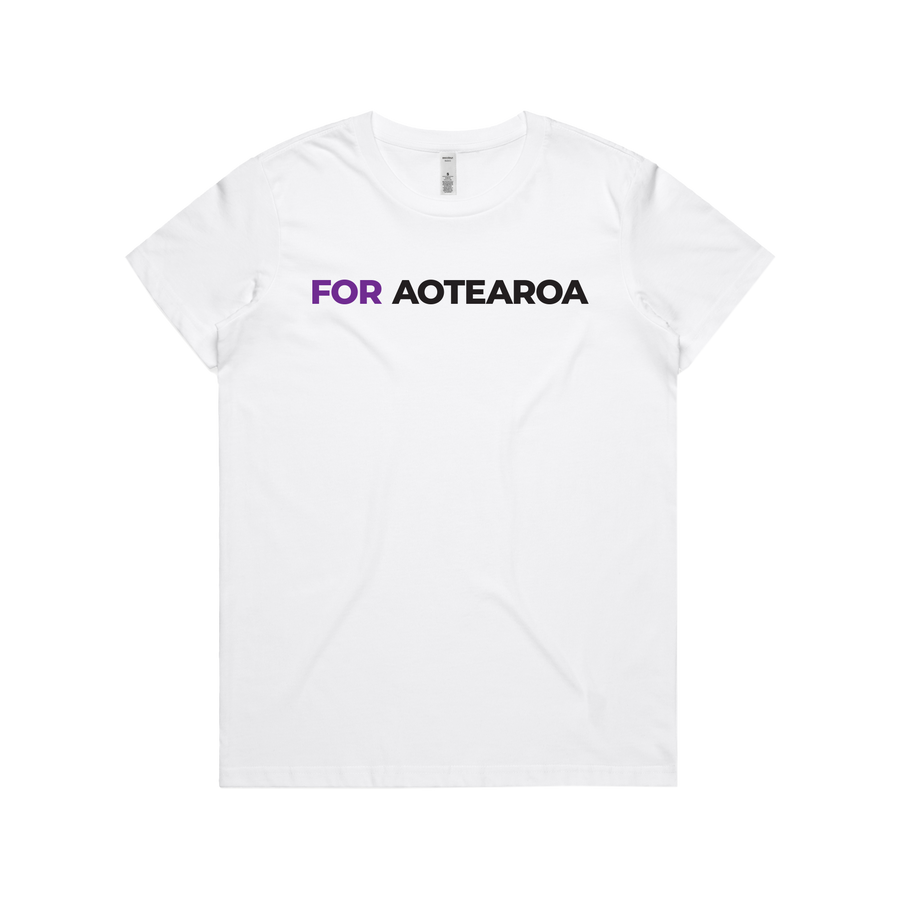 WITH YOU WOMEN’S WHITE TEE - FOR AOTEAROA