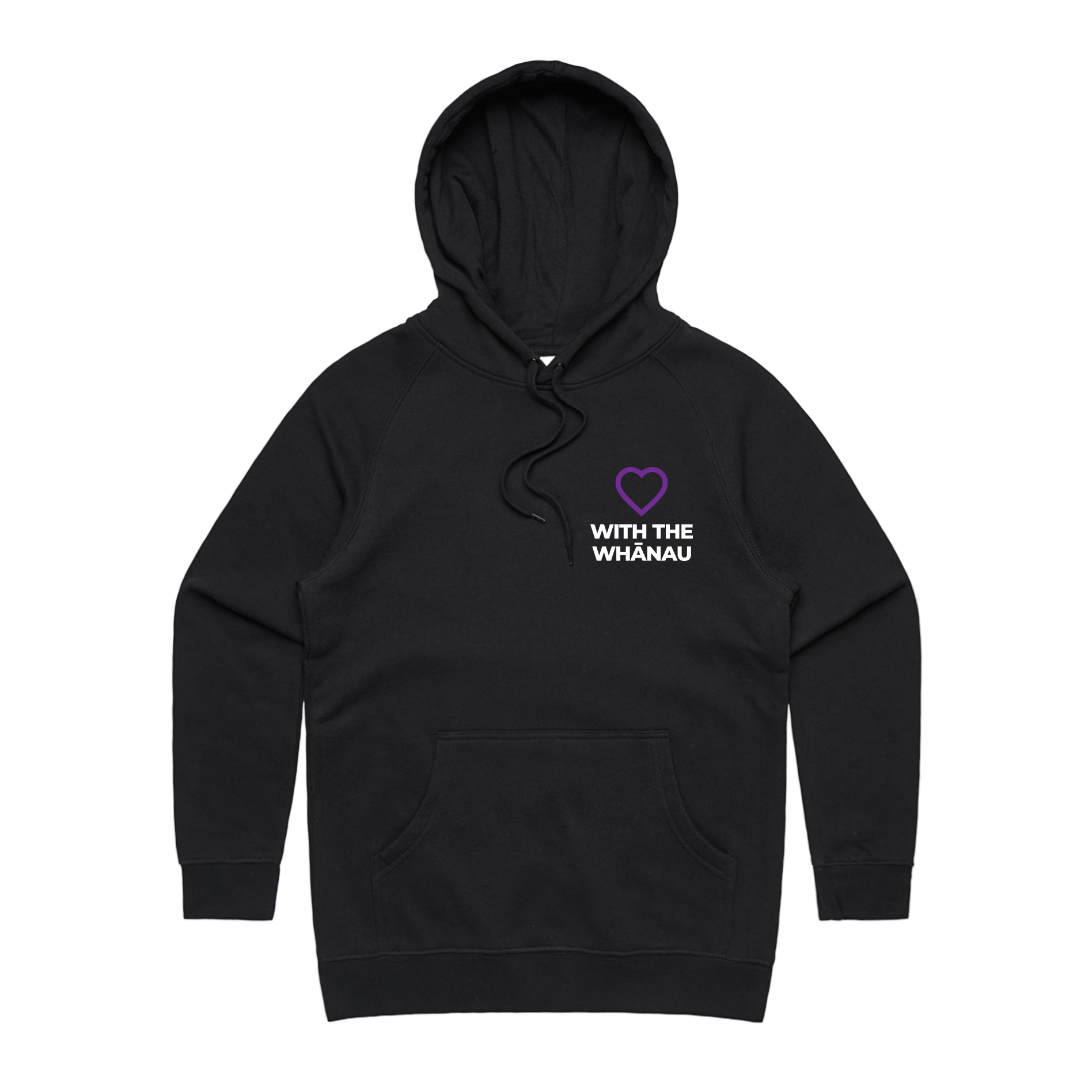 WITH YOU WOMEN’S BLACK HOODIE - WITH WHĀNAU