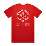 Amateur Team red supporters tee, back view