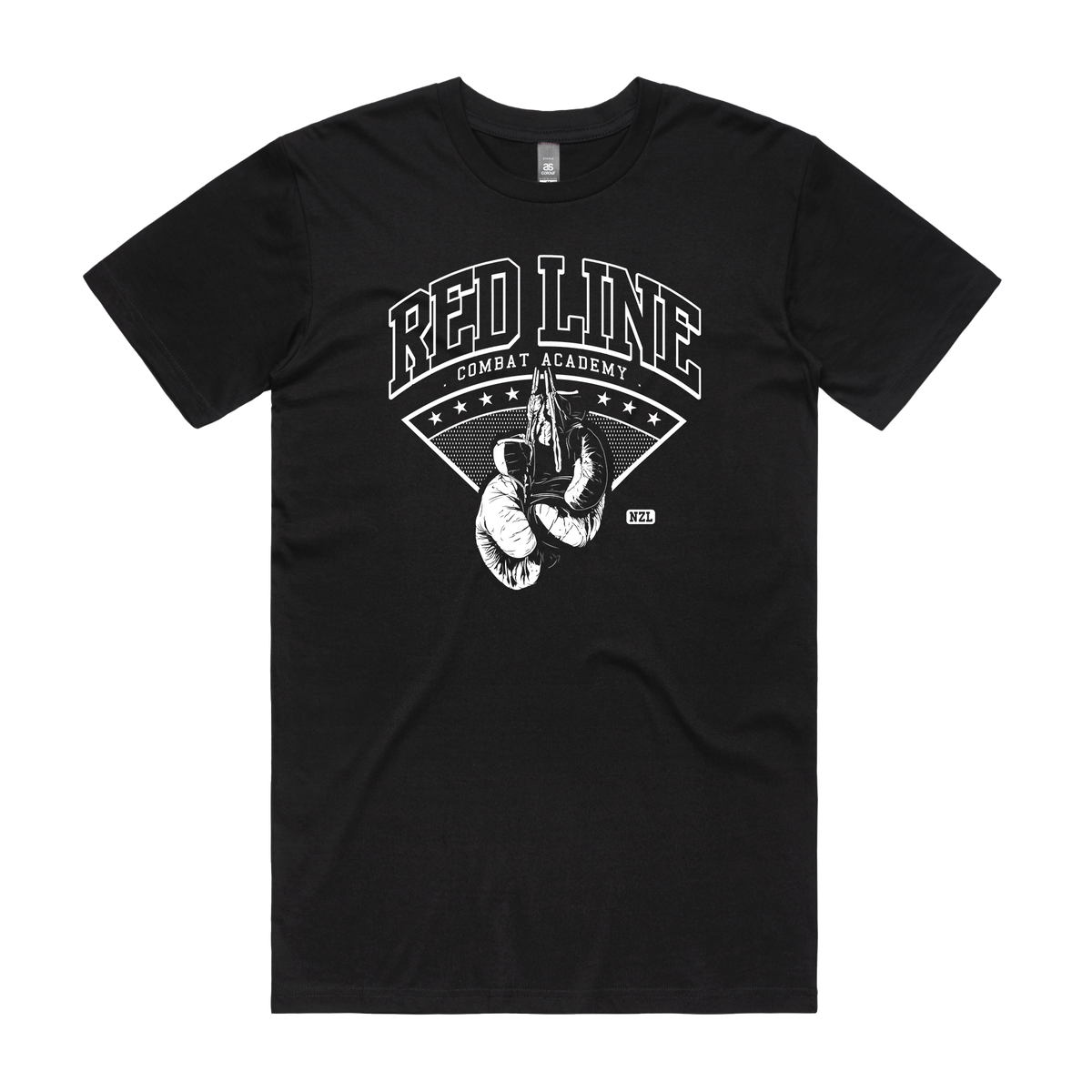 Men's black T-shirt from Red Line Combat Academy with a classic fit and logo design on the front.
