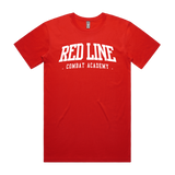 Red Line Combat Academy men's white Fire Tee t-shirt with bold front graphic design, casual fit, and comfortable cotton fabric.