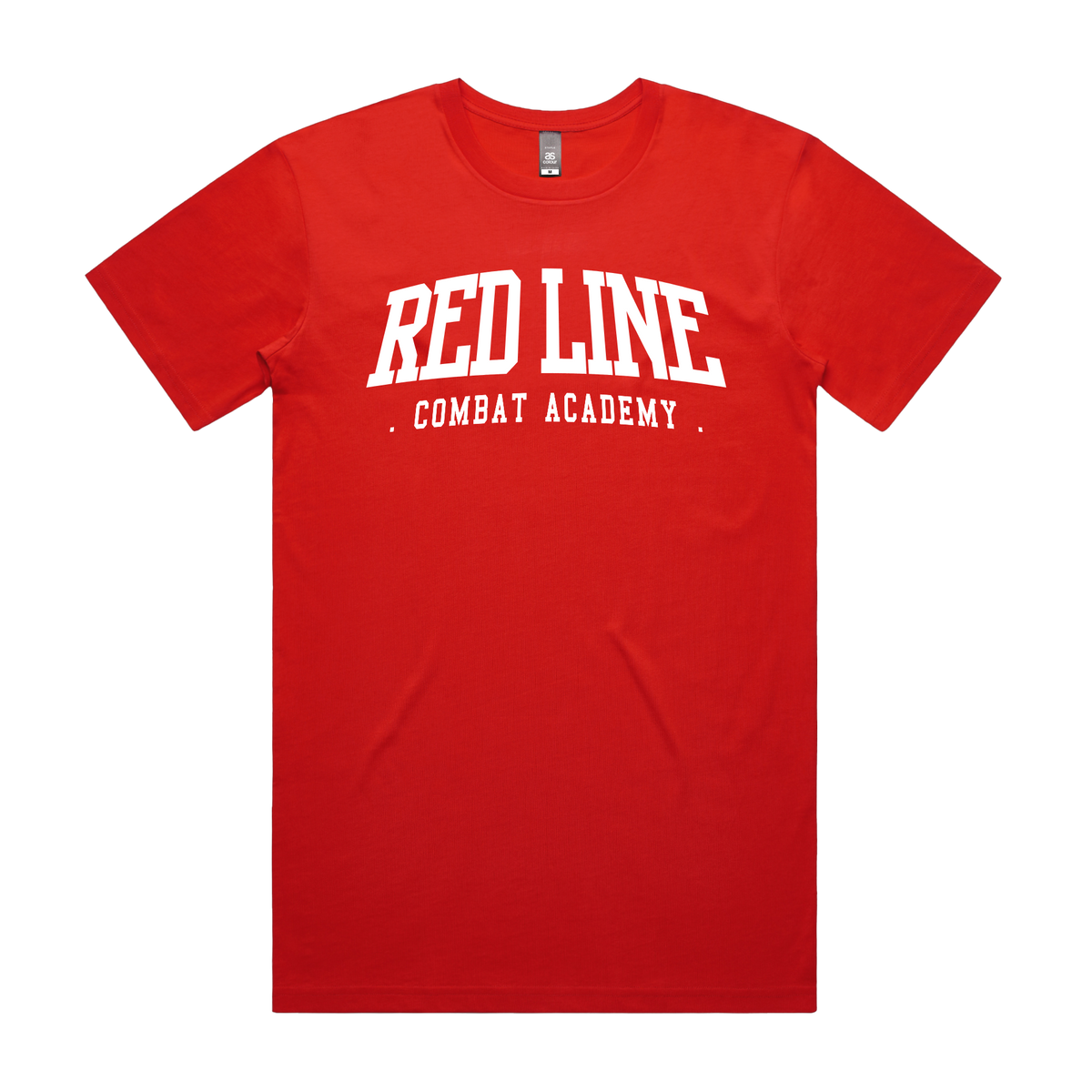 Red Line Combat Academy men's white Fire Tee t-shirt with bold front graphic design, casual fit, and comfortable cotton fabric.