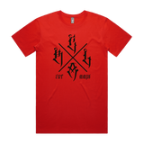 Men's black Fire Tee T-shirt by Red Line Combat Academy featuring the Cross design on the front.