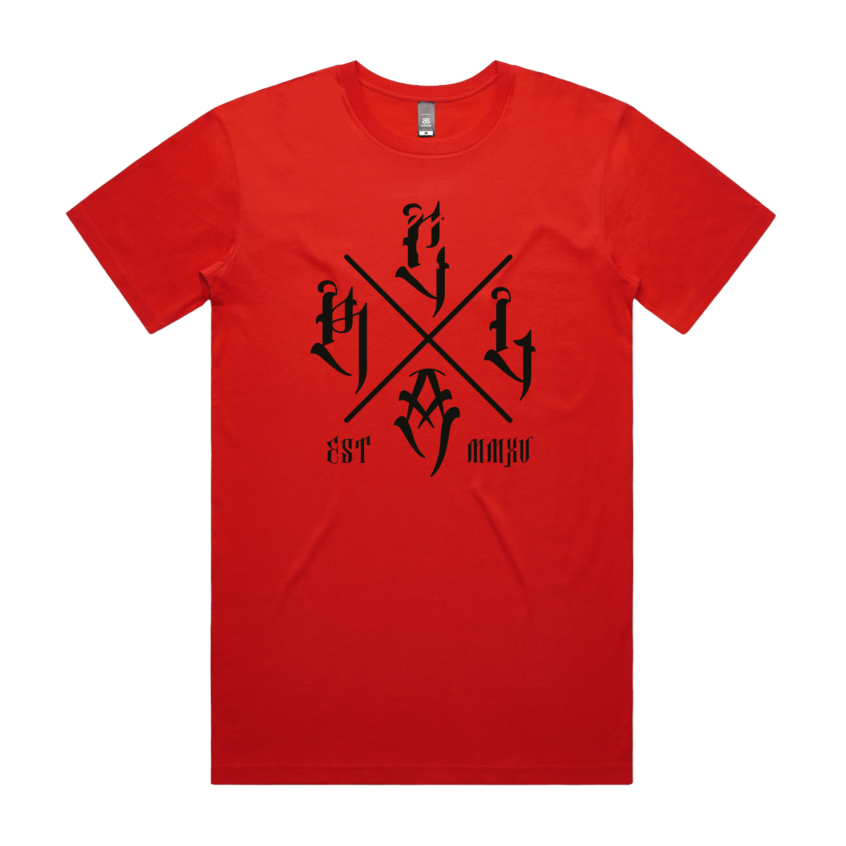 Men's black Fire Tee T-shirt by Red Line Combat Academy featuring the Cross design on the front.