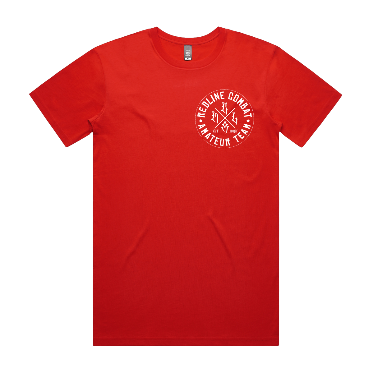 Amateur Team red supporters tee, front view
