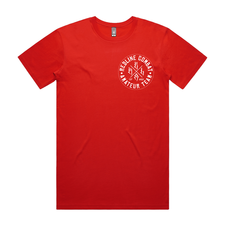 Amateur Team red supporters tee, front view