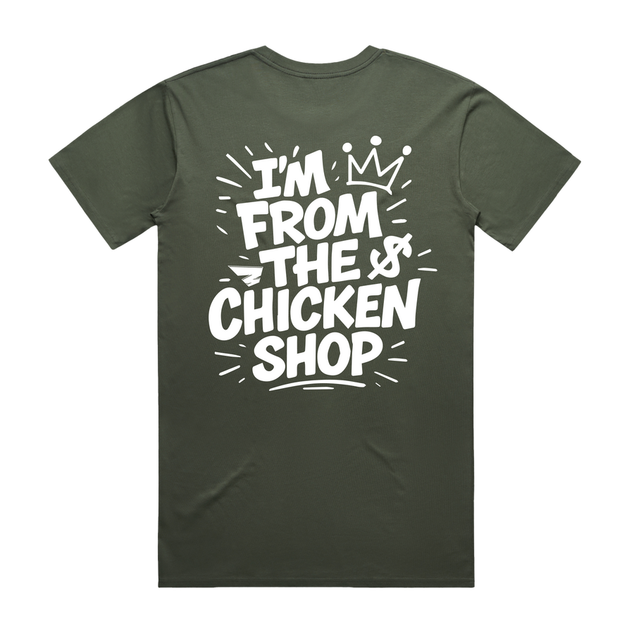 Brewd Hawt Chicken Co IFTCS Men's Green Tee back