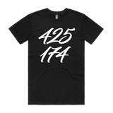 Black men's T-shirt by CODEWELL with "NOT WELL" and "425 Stacked" text design, casual fit, shown laid flat.
