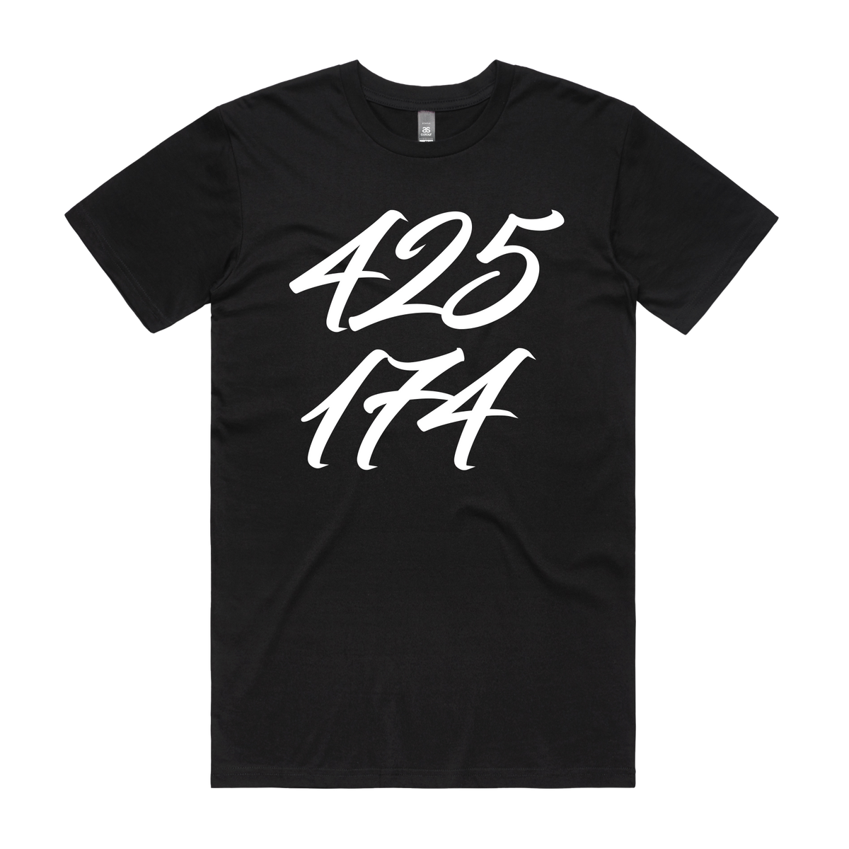 Black men's T-shirt by CODEWELL with "NOT WELL" and "425 Stacked" text design, casual fit, shown laid flat.