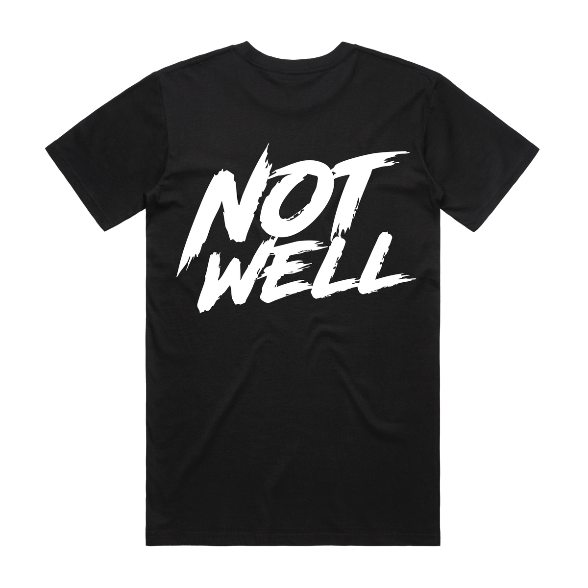 Black men's T-shirt by CODEWELL featuring a stacked logo design on the back.
